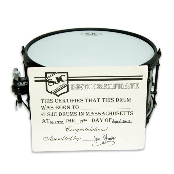 SJC Snare Drum Aged white pearl / Diamond glitter stripes - Gambar 2