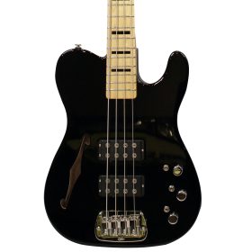 G&L USA Bass ASAT Bass Semi-Hollow in Jet Black finishes