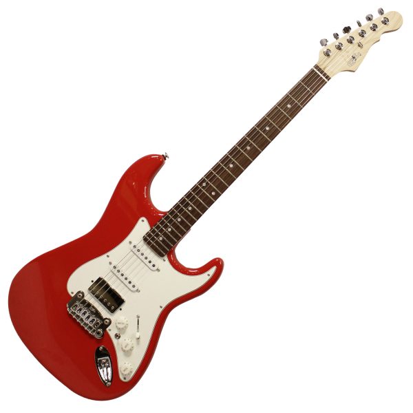 G&L USA Guitar Legacy HSS in Rally Red finishes - Gambar 2