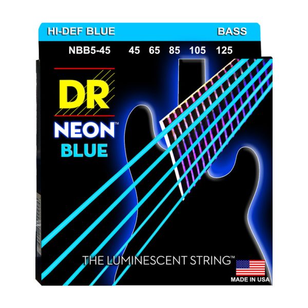 DR Strings, K3 Neon Hi-Def Blue Bass, NBB5-45 (45-125)