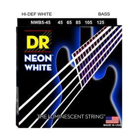 DR Strings, K3 Neon Hi-Def White Bass, NWB5-45 (45-125)