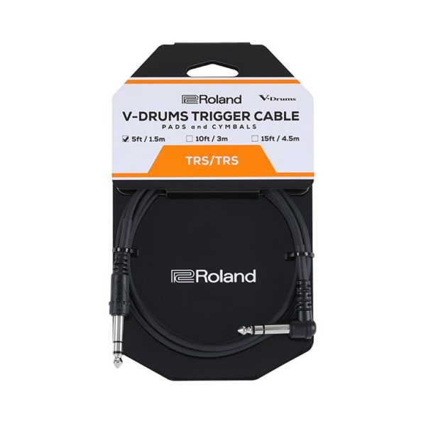 Roland PCS-5-TRA 1/4-inch TRS Male to 1/4-inch TRS Male Right Angle Percussion Trigger Cable - 5 ft/1,5m