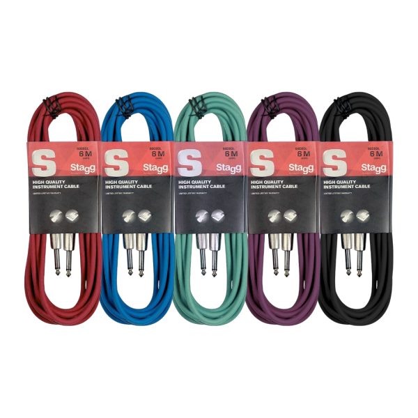 Stagg Cable SGC6DL CRD S-Series Deluxe 6M/20FT Instrument Cable - Blue - Gambar 4