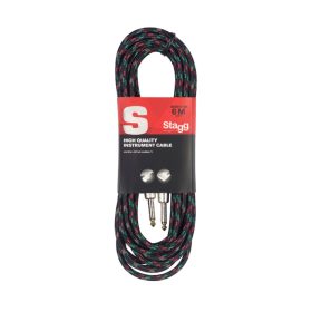 Stagg Cable SGC6VT-BK Vintage Tweed Instrument Cable 6M/20FT - Black