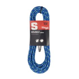 Stagg Cable SGC6VT-BL Vintage Tweed Instrument Cable 6M/20FT - Blue