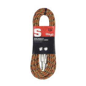 Stagg Cable SGC6VT-OR Vintage Tweed Instrument Cable 6M/20FT - Orange