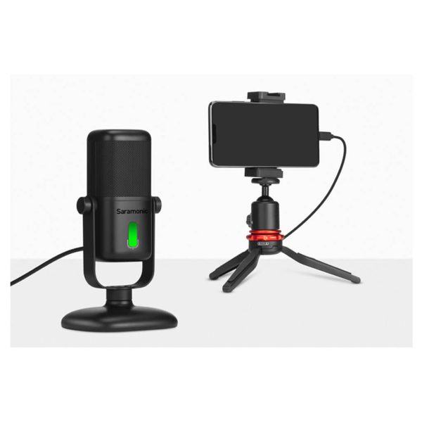 Saramonic SR-MV2000 Large Diaphragm USB Studio Microphone with Magnetic Tabletop Stand - Gambar 2