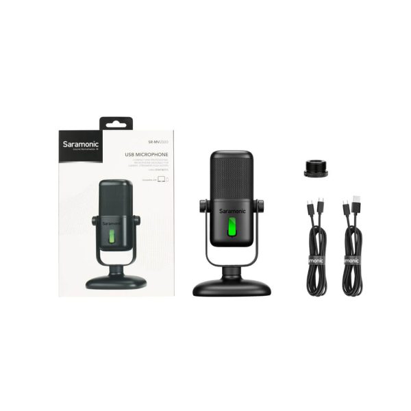 Saramonic SR-MV2000 Large Diaphragm USB Studio Microphone with Magnetic Tabletop Stand - Gambar 3