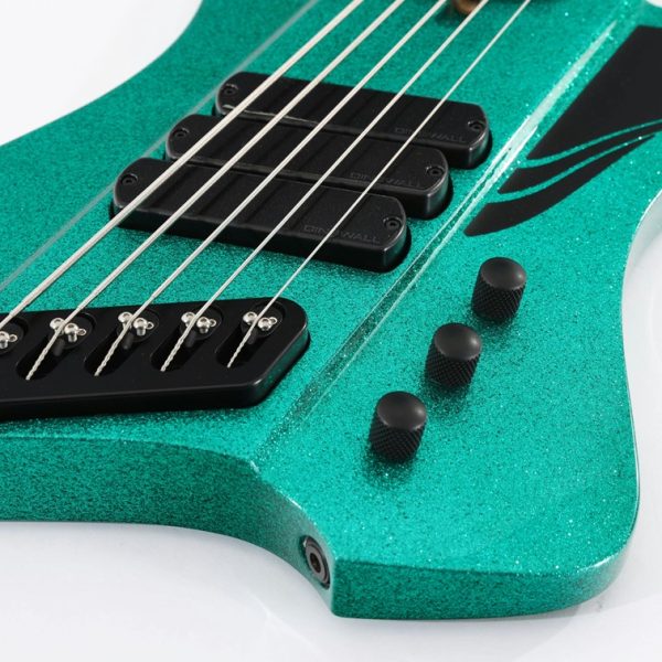 Dingwall D-Roc Standard 5-String Multi-Scale Bass Guitar in Gloss Metalflake Aquamarine finish - Gambar 3