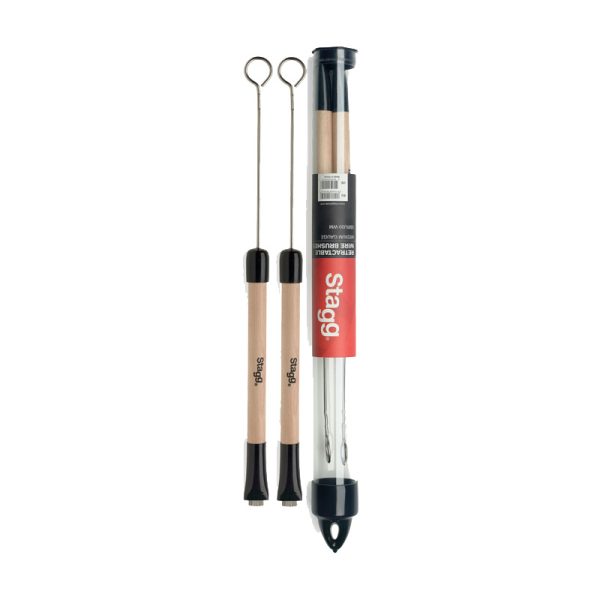 Stagg SBRU-20WM, Telescop Brushes Wooden Hadle