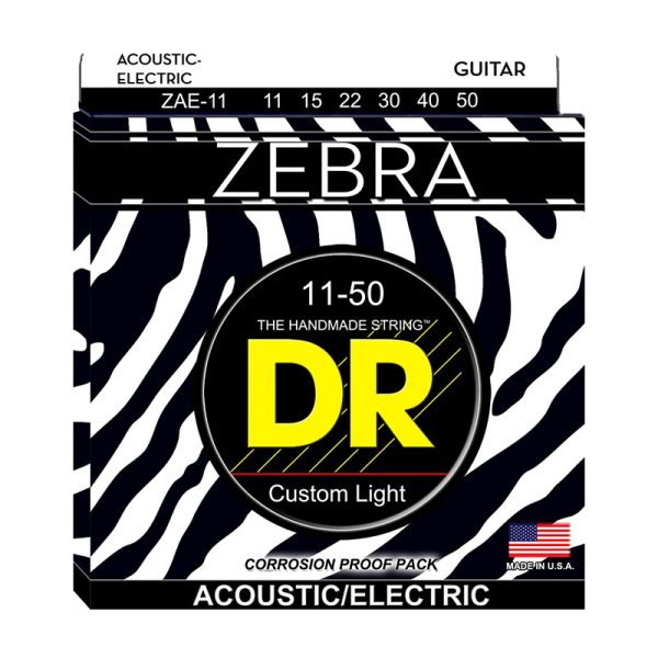DR String Zebra Acoustic Electric Custom Light ZAE-11 (11-50)