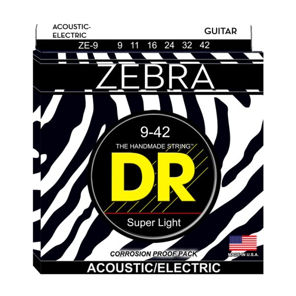 Dr Strings ZEBRA Acoustic Electric, ZE-9 (9-42)