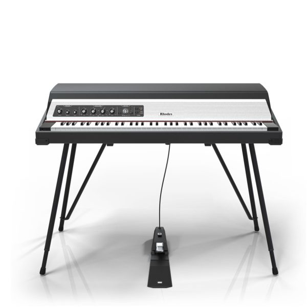 Rhodes MK8 in Black Hood Tolex Shell Silver Panel Preamp Only with Stand
