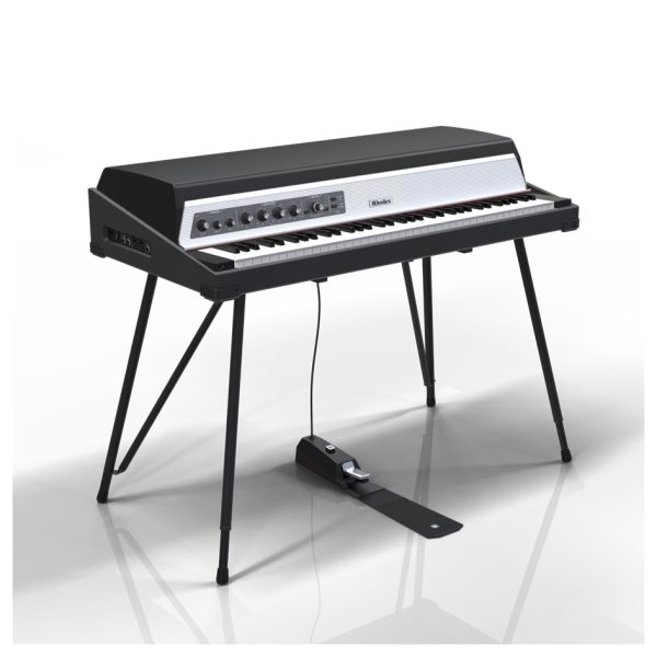 Rhodes MK8 in Black Hood Tolex Shell Silver Panel Preamp Only with Stand - Gambar 2