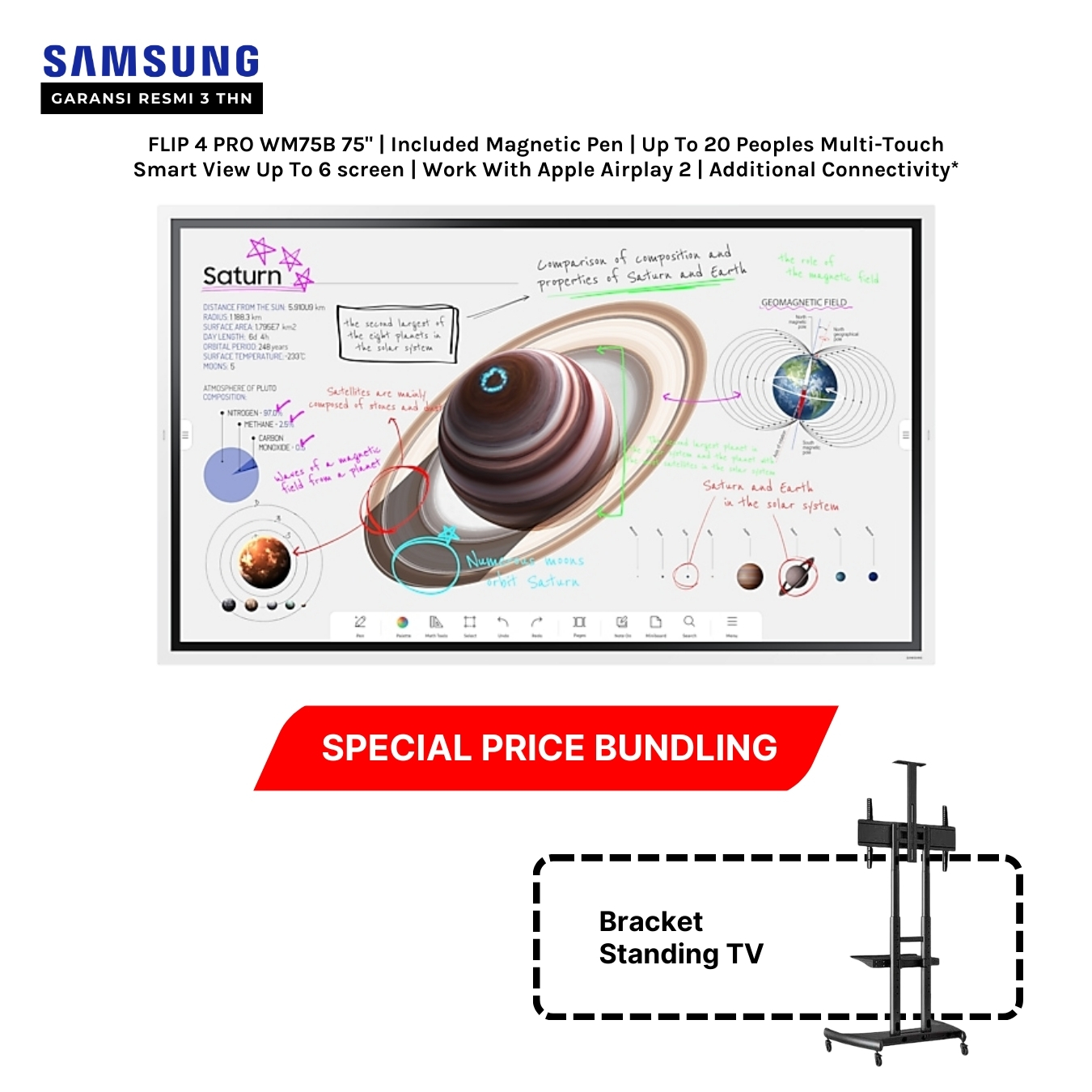 Special Package Samsung Flip WM75B with Stand