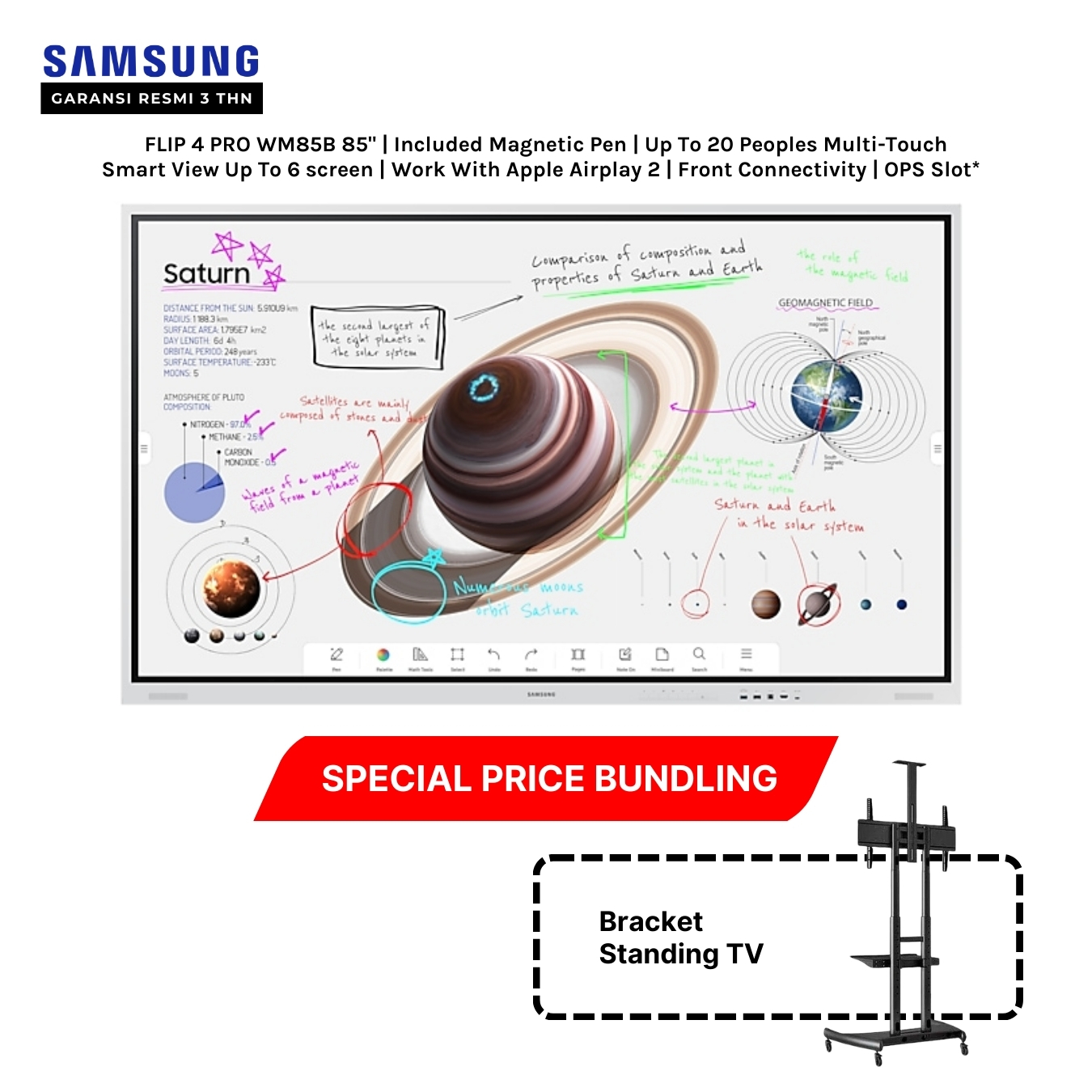 Special Package Samsung Flip WM85B with Stand