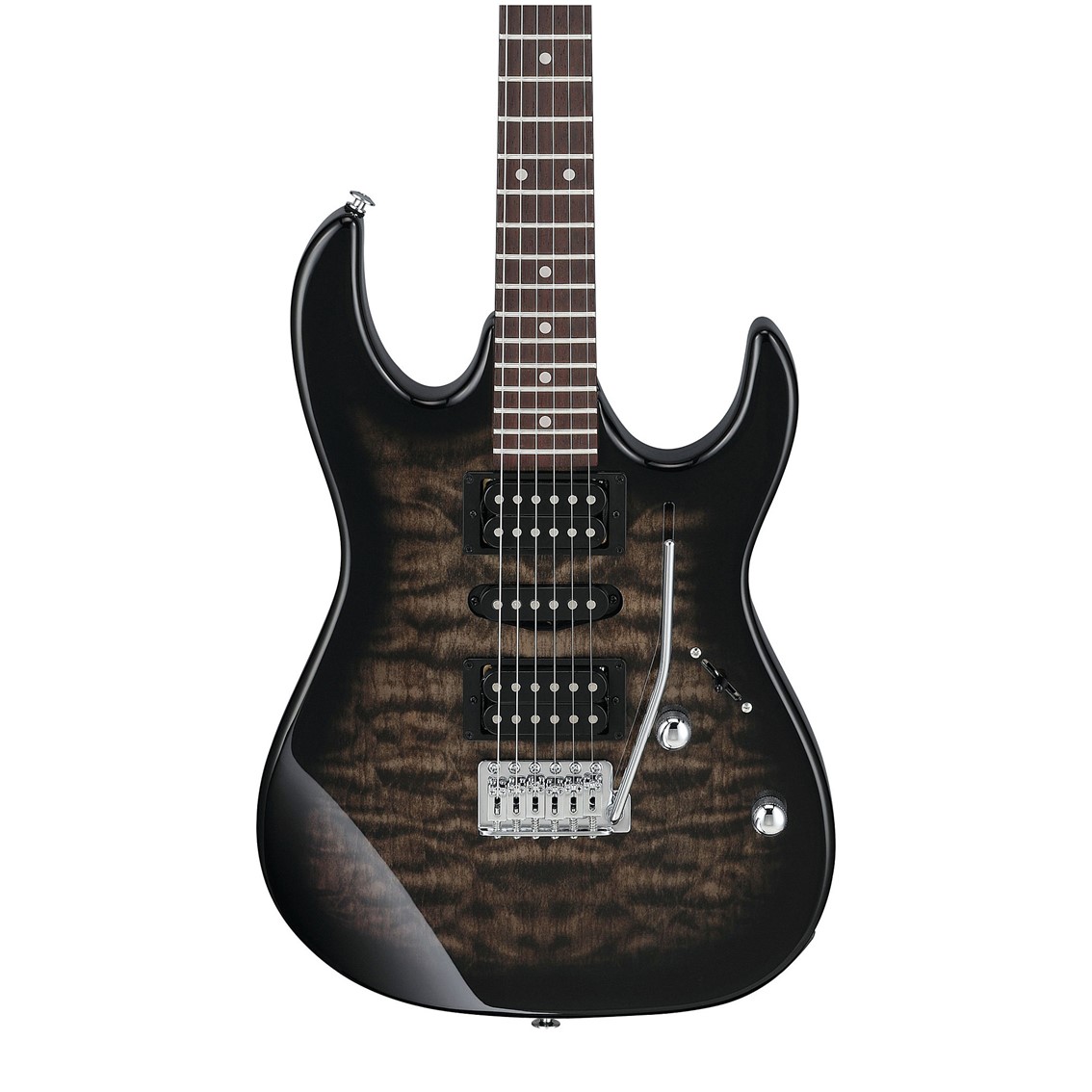 Ibanez GRX70QA-TKS Electric Guitar, Transparent Black Sunburst - Gambar 2