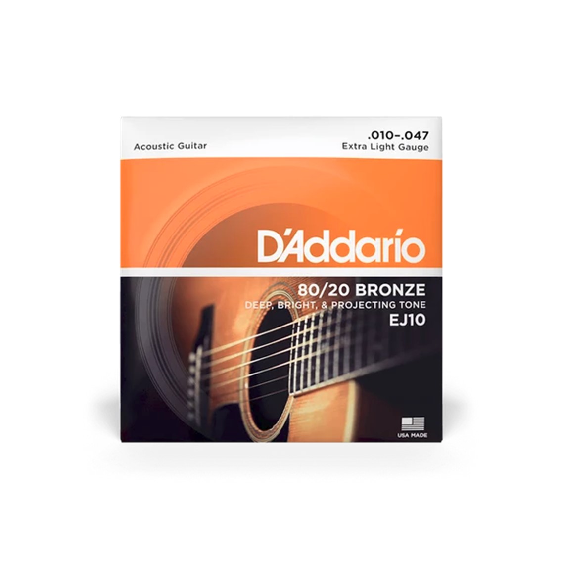 D.ADDARIO EJ10 80/20 Bronze 010-047 Extra Light Acoustic Guitar Strings