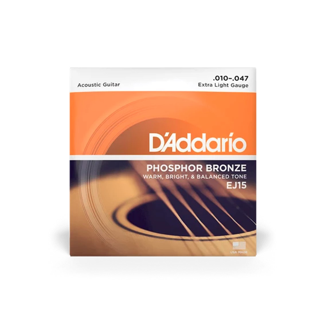 D.ADDARIO EJ15 Phosphor Bronze 010-047 Extra Light Acoustic Guitar Strings