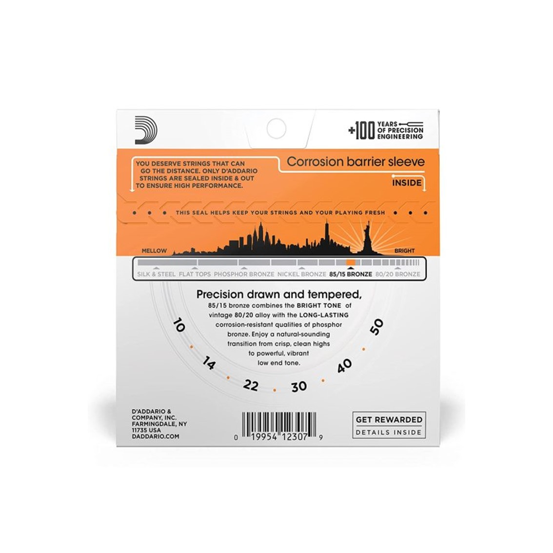 D.ADDARIO EZ900 85/15 Bronze 010-050 Extra Light Acoustic Guitar Strings - Gambar 2