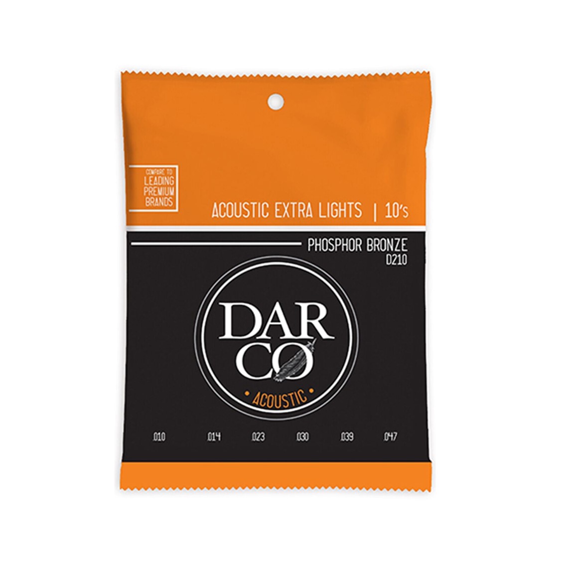 Darco Strings D210 92/8 Phospor Bronze 010-047 Extra Light Acoustic Guitar Strings