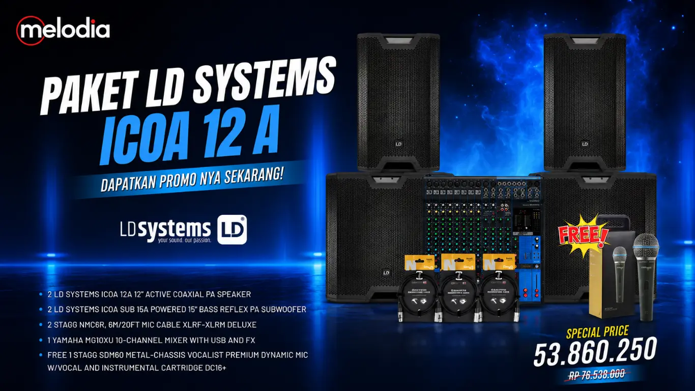 Promo Paket LD Systems ICOA 12 A di Melodia Musik, Lengkap untuk Kebutuhan Sound System