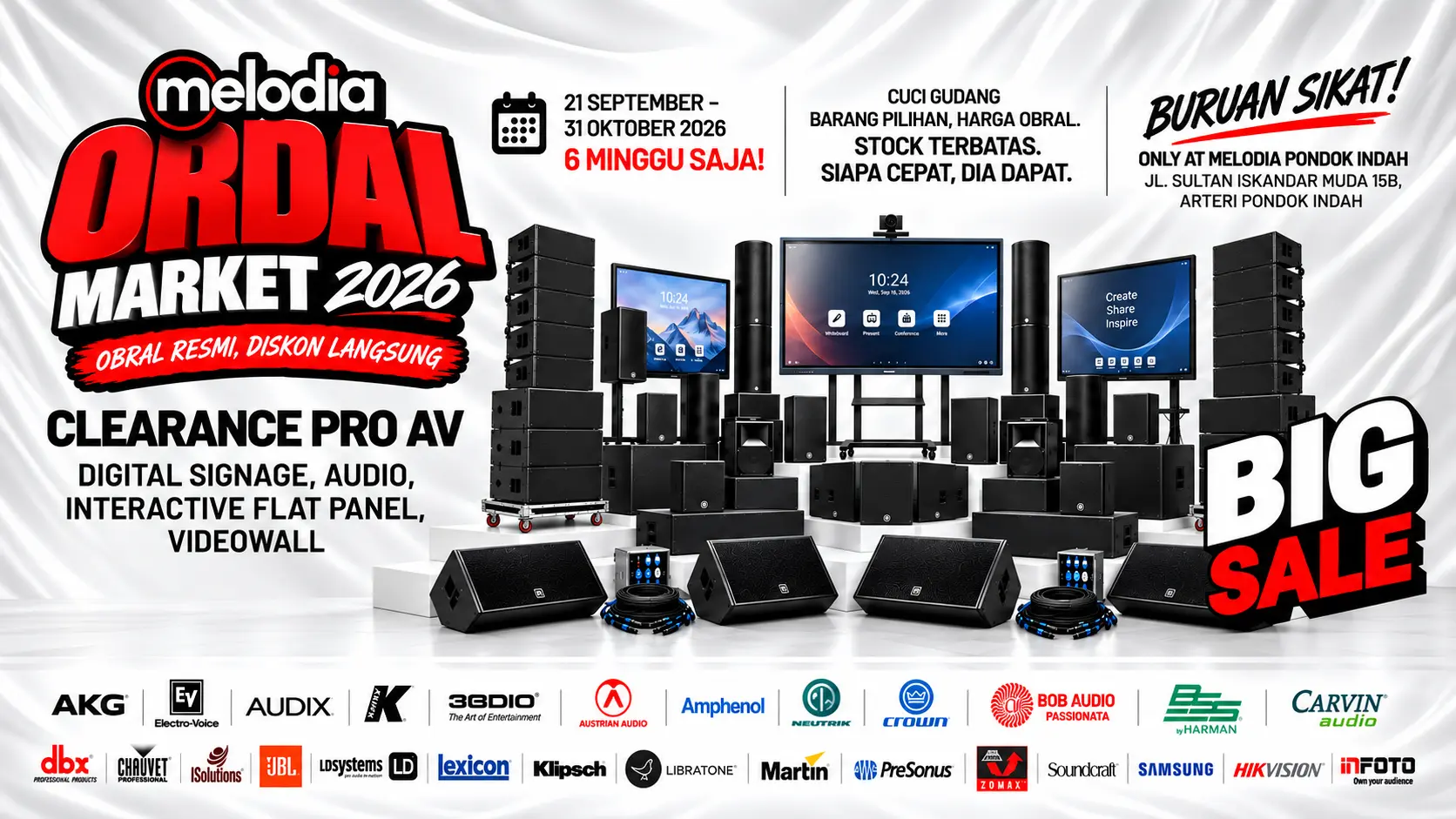 Melodia ORDAL Market 2026: Clearance Sale Pro AV dan Workshop di Pondok Indah