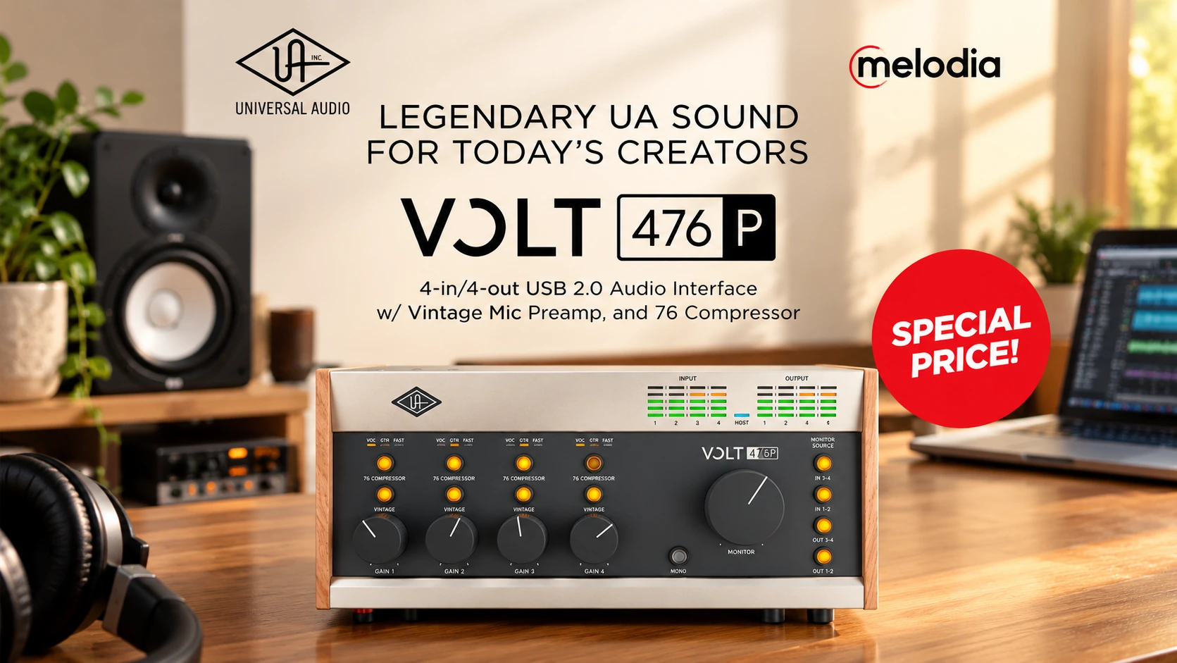 Special Price Universal Audio Volt 476P di Melodia Musik, Kesempatan Upgrade Audio Interface